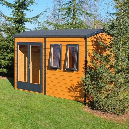 Shire Drayton 10' 4" x 9' 10" Reverse Apex Garden Studio - Premium Dip Treated Tongue & Groove