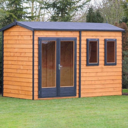 Shire Drayton 10' 4" x 9' 10" Reverse Apex Garden Studio - Premium Dip Treated Tongue & Groove