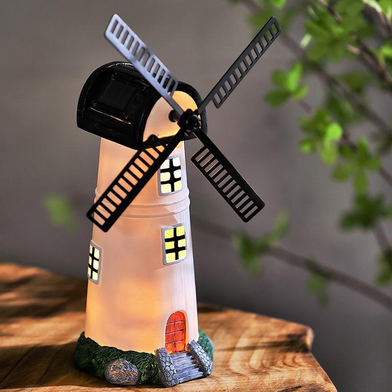 Windmill Solar Garden Light Ornament Decoration 2 Warm White LED - 23.5cm by Bright Garden