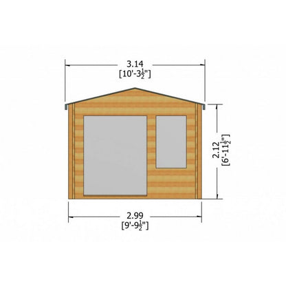 Shire Glenmore 9' 9" x 9' 9" Apex Log Cabin - Premium 28mm Cladding Tongue & Groove