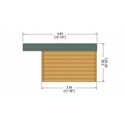 Shire Glenmore 9' 9" x 11' 9" Apex Log Cabin - Premium 28mm Cladding Tongue & Groove