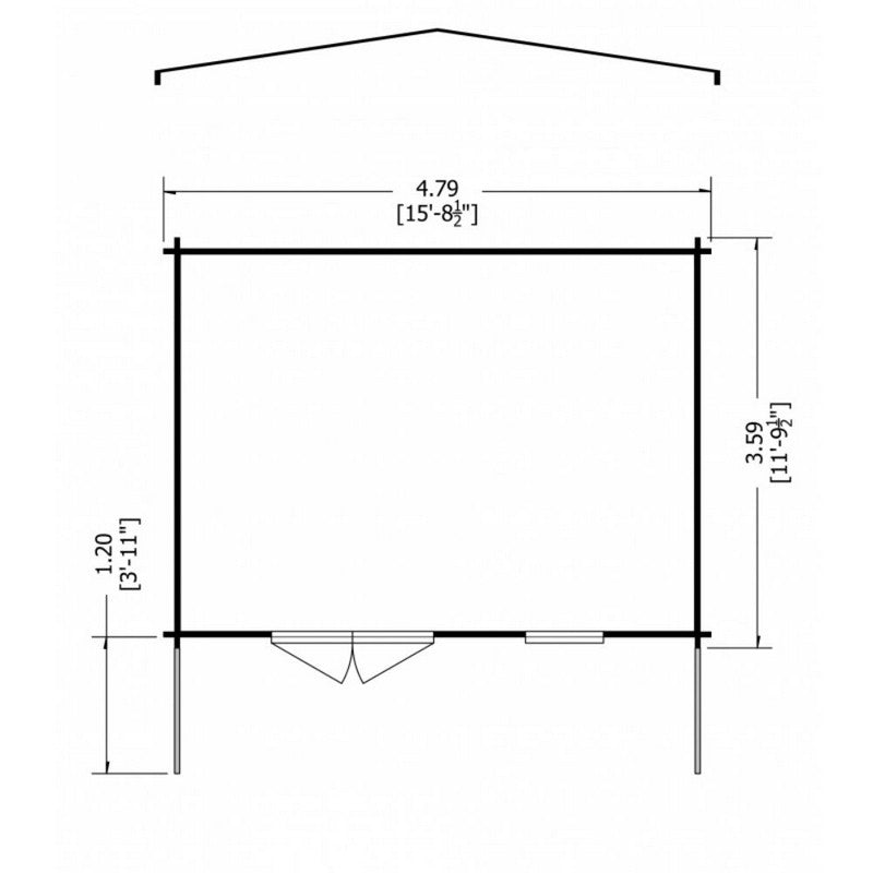 Shire Glenmore 15' 8" x 11' 9" Apex Log Cabin - Premium 28mm Cladding Tongue & Groove