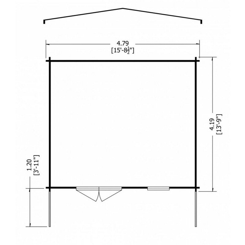 Shire Glenmore 15' 8" x 13' 8" Apex Log Cabin - Premium 28mm Cladding Tongue & Groove