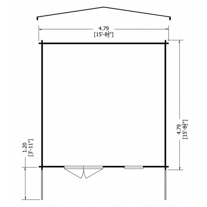 Shire Glenmore 15' 6" x 15' 8" Apex Log Cabin - Premium 70mm Cladding Tongue & Groove