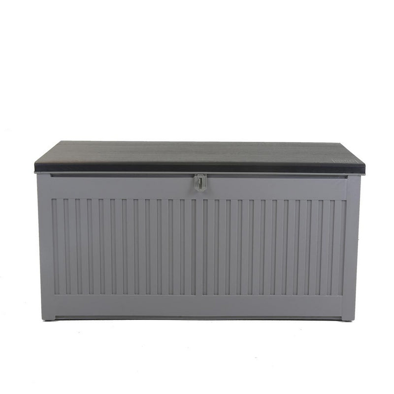 Plastic Outdoor Storage Box 190 Litres Extra Large - Grey & Black Essentials by Wensum