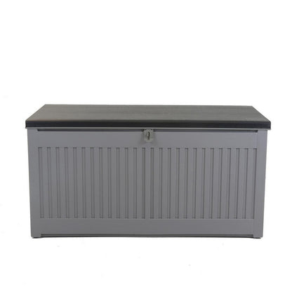 Plastic Outdoor Storage Box 190 Litres Extra Large - Grey & Black Essentials by Wensum