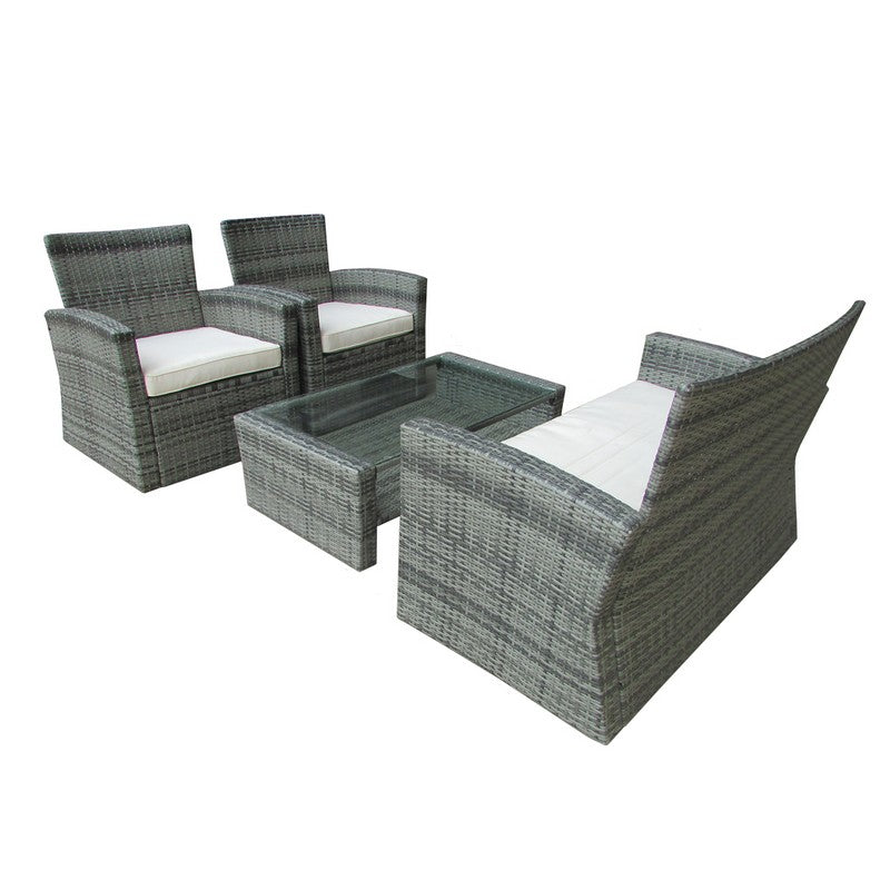 Deluxe Rattan Garden Furniture Set by Wensum - 4 Seats Cream - Croft Home & Garden