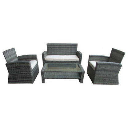 Deluxe Rattan Garden Furniture Set by Wensum - 4 Seats Cream - Croft Home & Garden