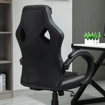 Vinsetto High-Back Office Chair Faux Leather Swivel Computer Desk Chair For Home Office With Wheels Armrests Black