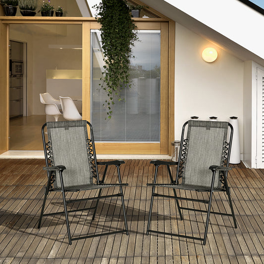 Outsunny 2 Pieces Patio Folding Chair Set