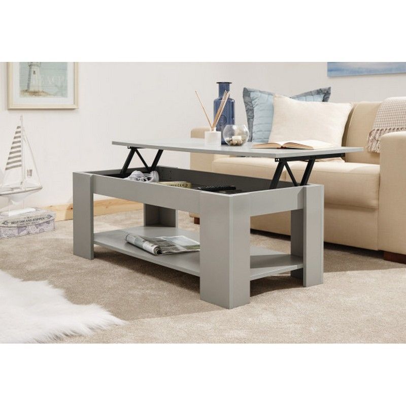 Ember Extending Coffee Table Grey 1 Shelf 105cm