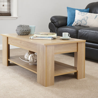 Harper Extending Coffee Table Natural 1 Shelf 105cm