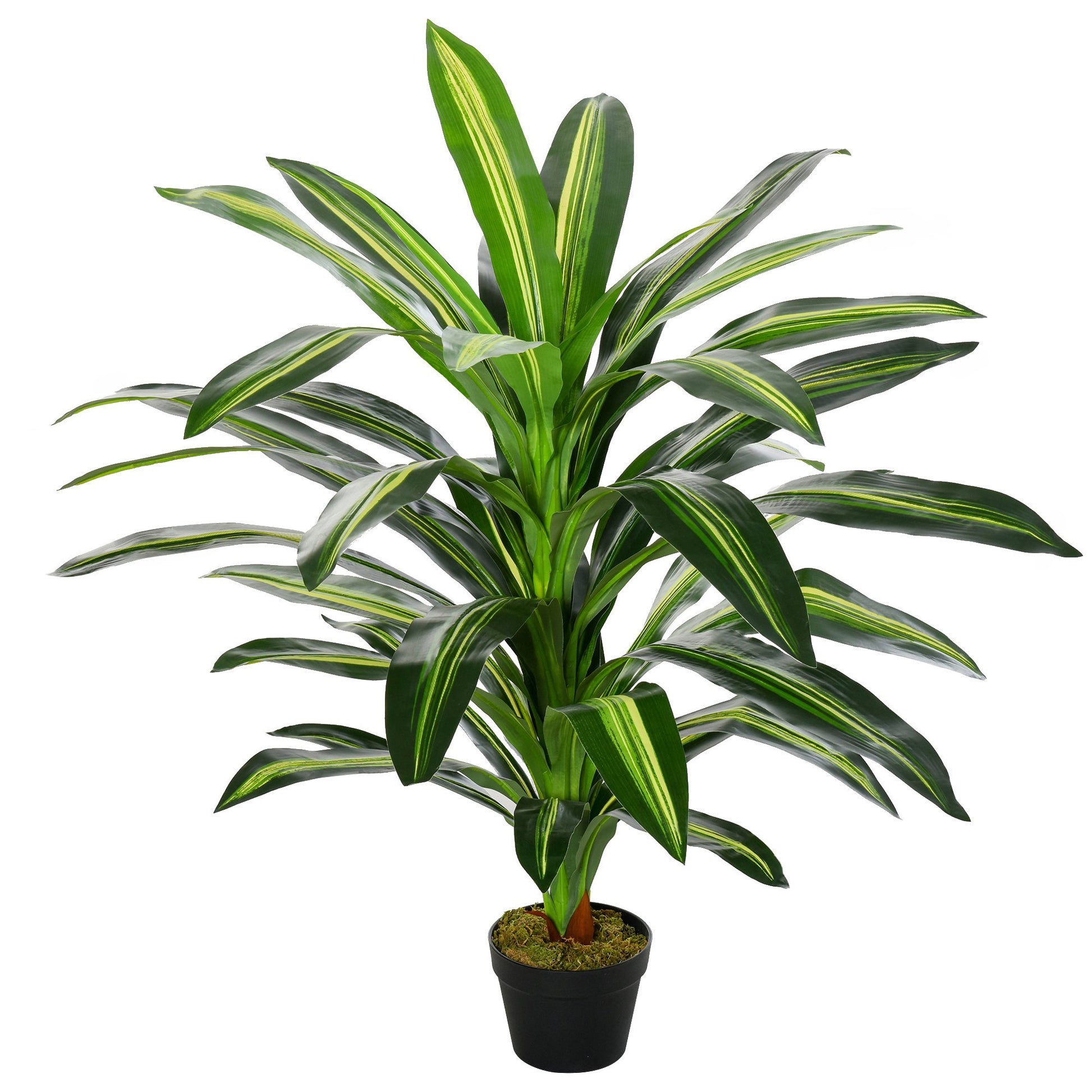 Outsunny 110cm/3.6FT Artificial Dracaena Tree Decorative Plant 40 Leaves with Nursery Pot