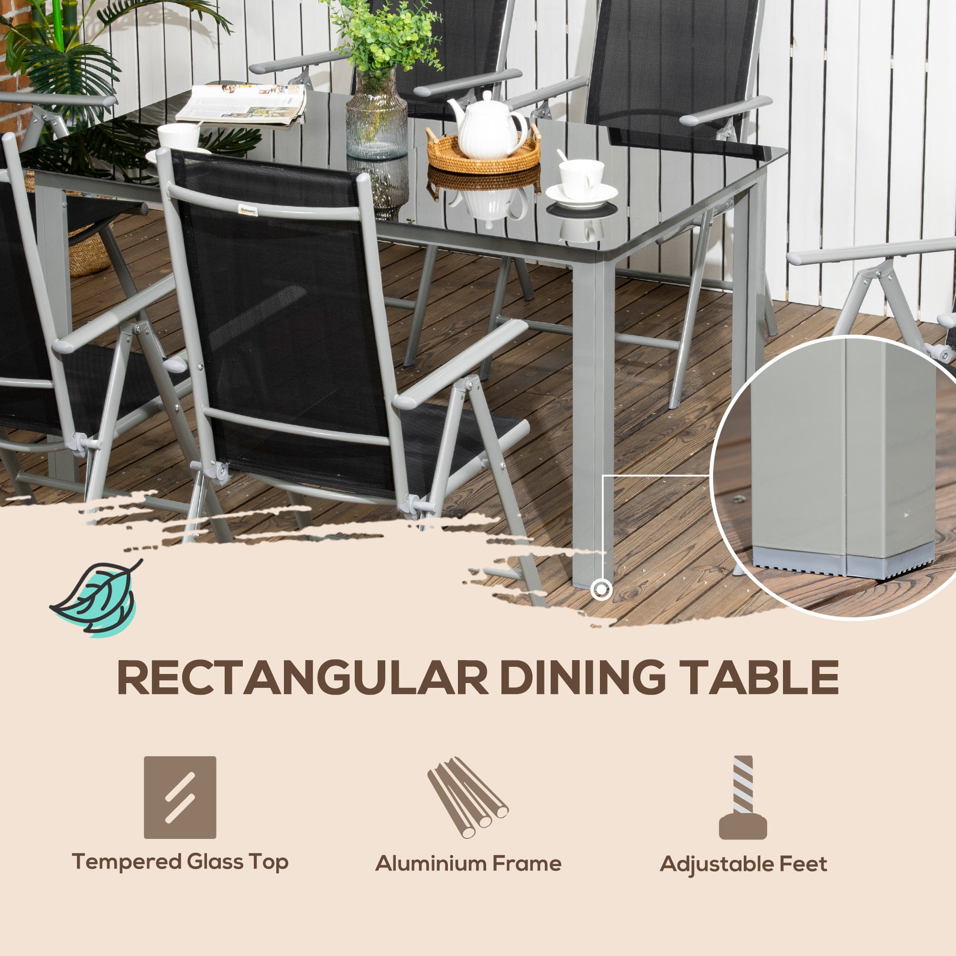 Outsunny 7 Piece Garden Dining Set