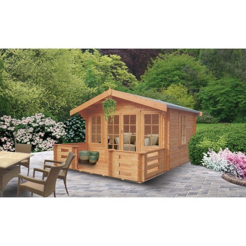 Shire Grizedale 13' 8" x 15' 8" Apex Log Cabin - Premium 28mm Cladding Tongue & Groove