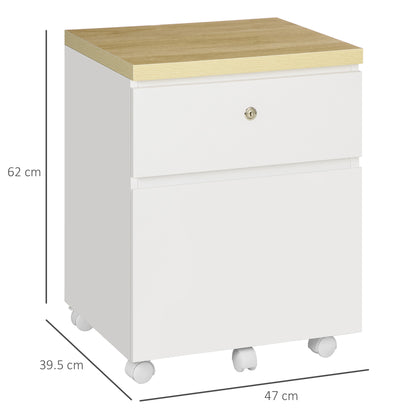 Vinsetto 2-Drawer Filing Cabinet with Lock