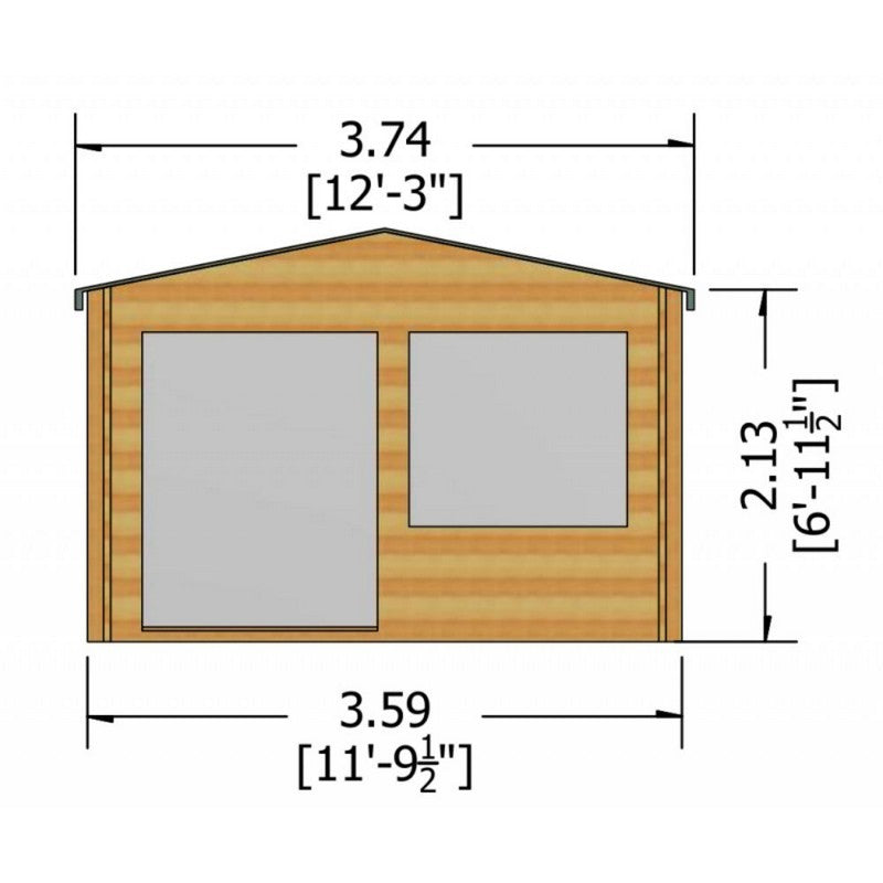 Shire Hale 10' x 12' Apex Log Cabin - Classic 28mm Cladding Tongue & Groove