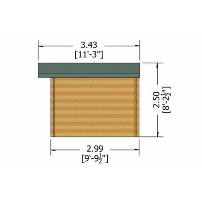 Shire Hale 11' 9" x 9' 9" Apex Log Cabin - Premium 44mm Cladding Tongue & Groove