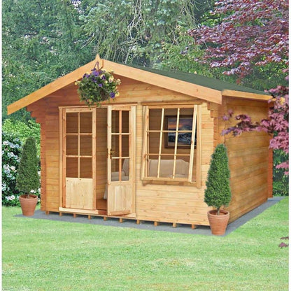 Shire Hale 11' 9" x 11' 9" Apex Log Cabin - Premium 70mm Cladding Tongue & Groove