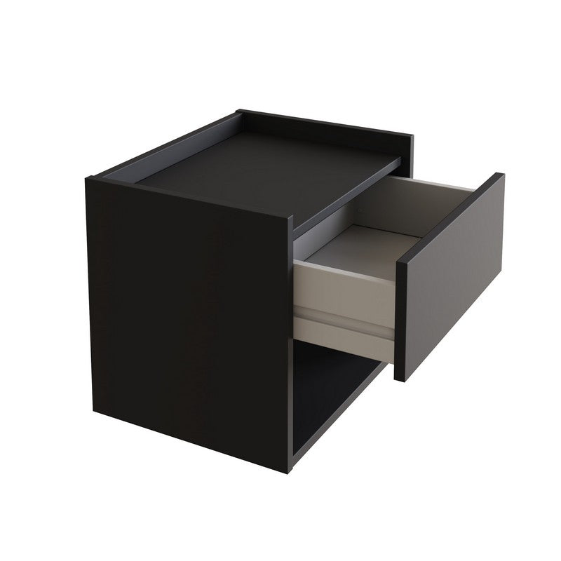 2 Harmony Bedside Tables Black 1 Shelf 1 Drawer