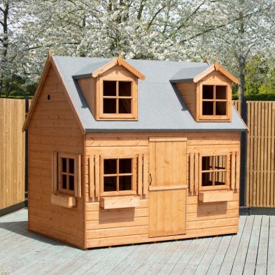 Shire Hatters House 6' 6" x 8' 2" Reverse Apex Children's Playhouse - Premium Dip Treated Shiplap