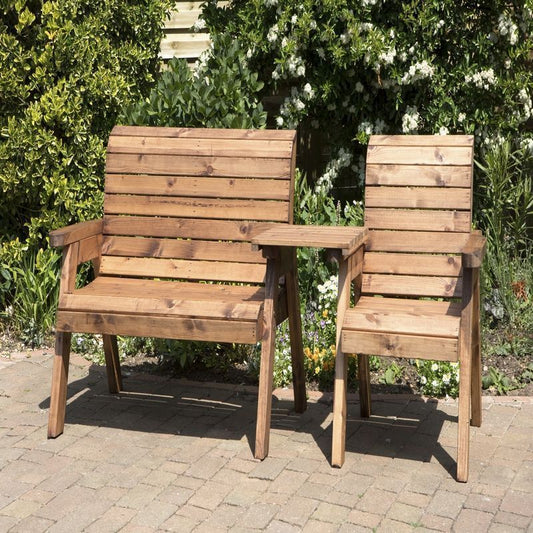 Scandinavian Redwood Garden Tete a Tete by Charles Taylor - 3 Seat