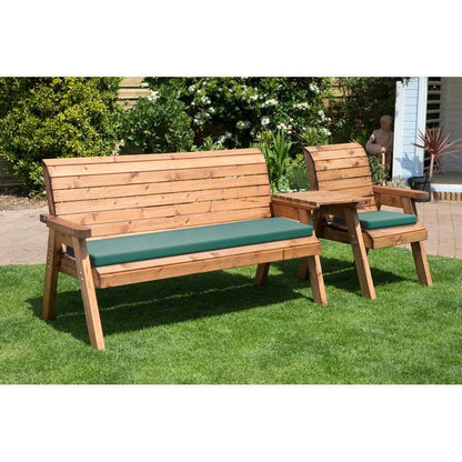 Scandinavian Redwood Garden Tete a Tete by Charles Taylor - 4 Seats Green Cushions