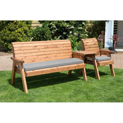 Scandinavian Redwood Garden Tete a Tete by Charles Taylor - 4 Seats Grey Cushions