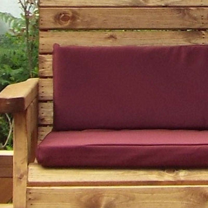 Deluxe Garden Planter Bench by Charles Taylor - 2 Seats Burgundy Cushions