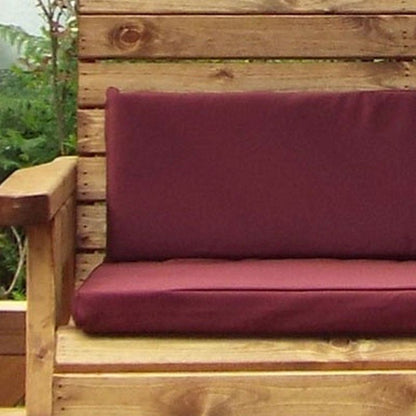 Deluxe Garden Planter Bench by Charles Taylor - 2 Seats Burgundy Cushions