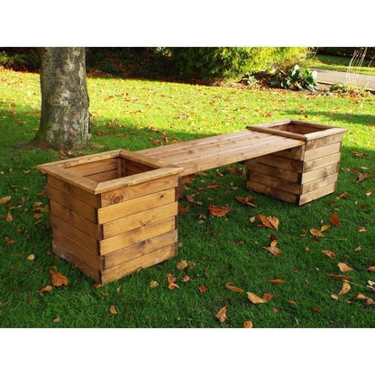 Deluxe Garden Planter Bench by Charles Taylor - 2 Seats Green Cushions