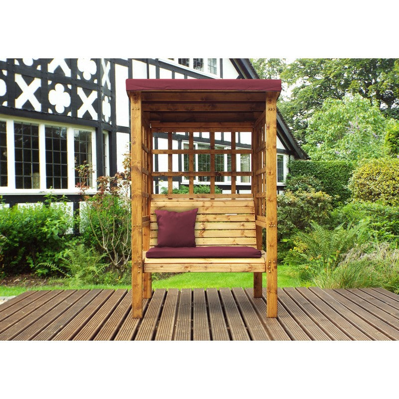 Bramham Garden Arbour by Charles Taylor - 2 Seats Burgundy Cushions