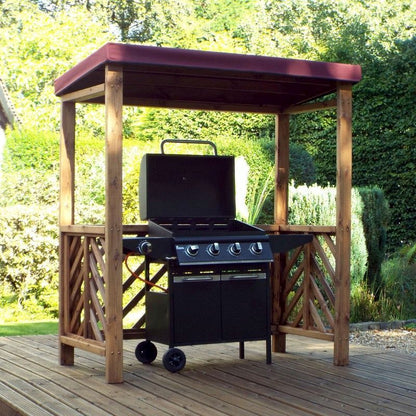 Scandinavian Redwood Garden BBQ Shelter by Charles Taylor Burgundy