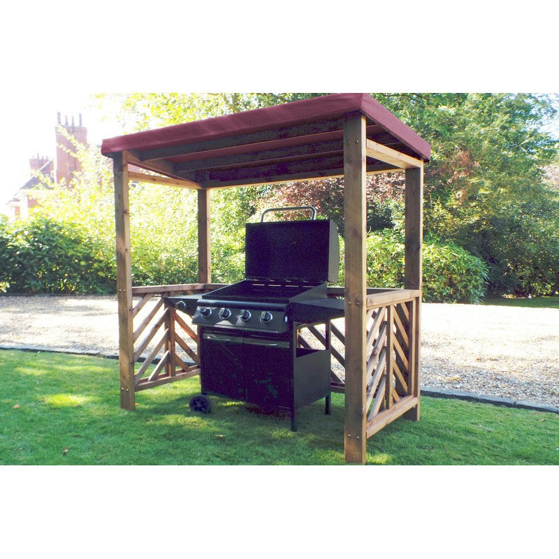 Scandinavian Redwood Garden BBQ Shelter by Charles Taylor Burgundy