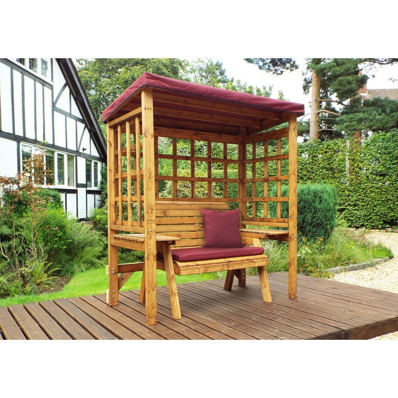 Wentworth Garden Arbour by Charles Taylor - 2 Seats Burgundy Cushions