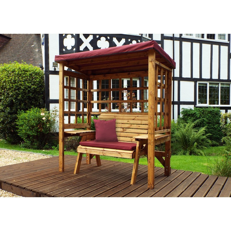 Wentworth Garden Arbour by Charles Taylor - 2 Seats Burgundy Cushions