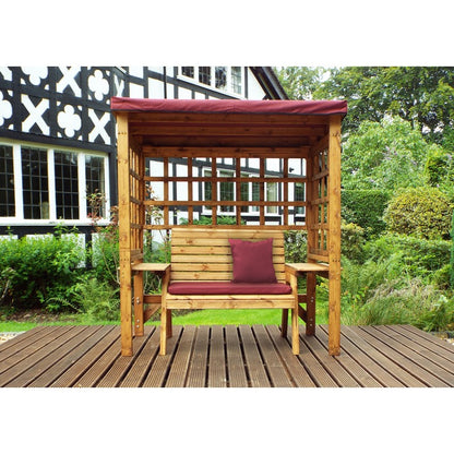 Wentworth Garden Arbour by Charles Taylor - 2 Seats Burgundy Cushions