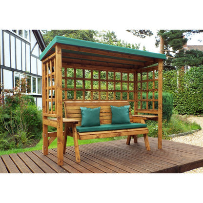 Wentworth Garden Arbour by Charles Taylor - 3 Seats Green Cushions