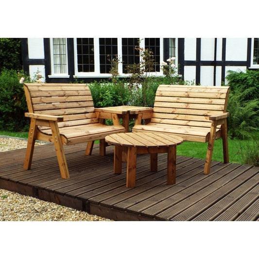 Scandinavian Redwood Garden Patio Dining Set by Charles Taylor - 4 Seats - Croft Home & Garden