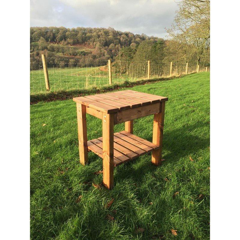 Scandinavian Redwood Garden Patio Dining Set by Charles Taylor - 4 Seats Green Cushions - Croft Home & Garden