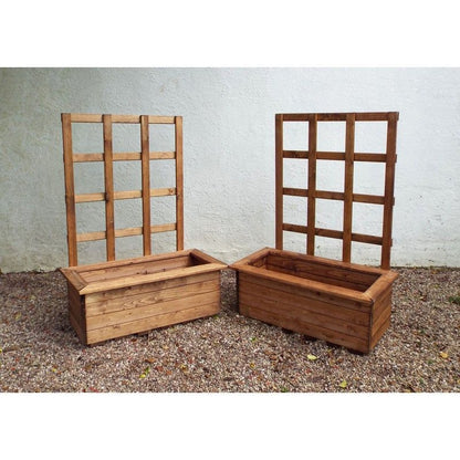 Scandinavian Redwood Garden Planter Trellis Set by Charles Taylor