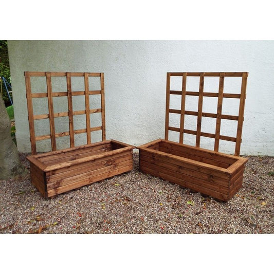 Scandinavian Redwood Garden Planter Trellis Set by Charles Taylor