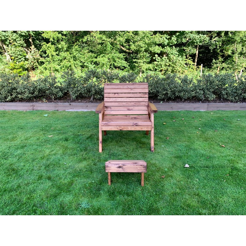 Scandinavian Redwood Garden Relaxer Chair & Footstool Set by Charles Taylor