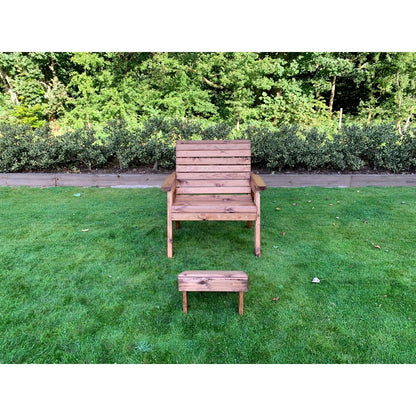 Scandinavian Redwood Garden Relaxer Chair & Footstool Set by Charles Taylor