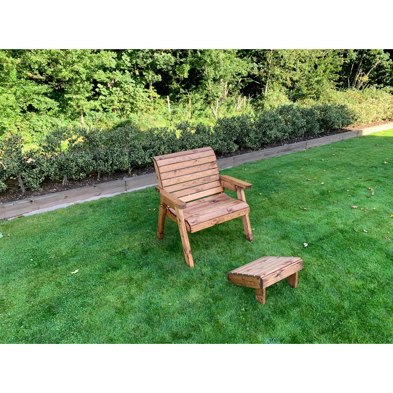 Scandinavian Redwood Garden Relaxer Chair & Footstool Set by Charles Taylor