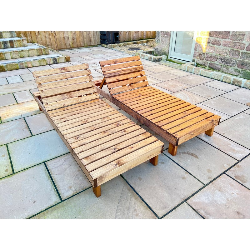 Scandinavian Redwood Garden Sun Lounger Set by Charles Taylor - 2 Seats