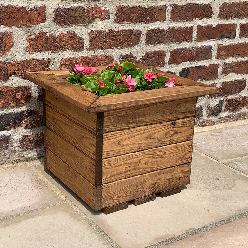 Small Square Scandinavian Redwood Garden Planter