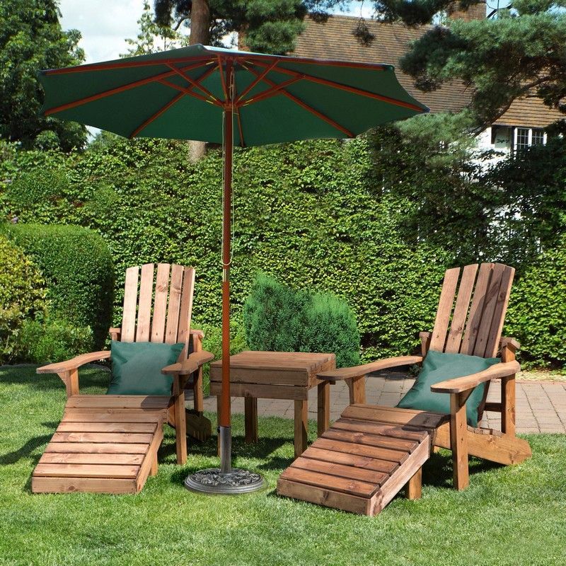 Scandinavian Redwood Garden Relaxer Set by Charles Taylor - 2 Seats - Croft Home & Garden