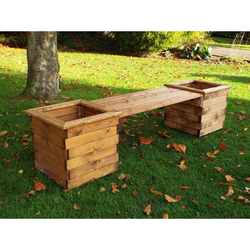 Scandinavian Redwood Garden Planter Bench by Charles Taylor - 2 Seats