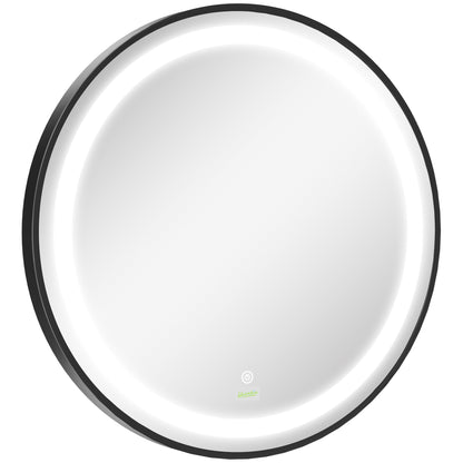 kleankin Round LED Bathroom Mirror